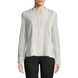 NWT Derek Lam 10 Crosby Silk Mixed Print Blouse